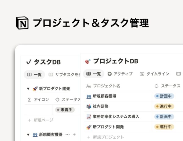 Notion プロジェクト＆タスク管理 テンプレート